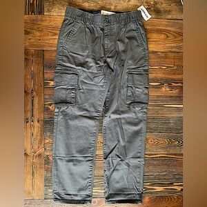 OLD NAVY • NWT boys built-in flex cargo taper pants pockets grey medium new